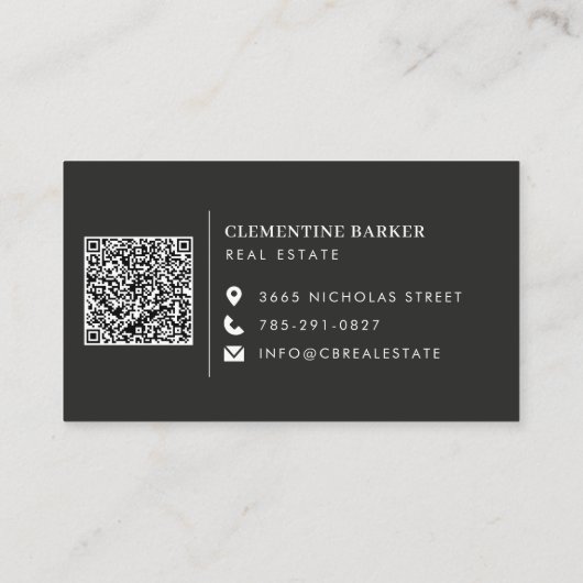 Modern minimal elegant beige simple arch photo visitekaartje (Achterkant)