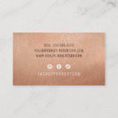 MODERN MINIMAL elegant stijlvol eenvoudig roos gou Visitekaartje (Achterkant)