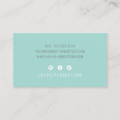 MODERN MINIMAL elegant stijlvol mintgroen Visitekaartje (Achterkant)