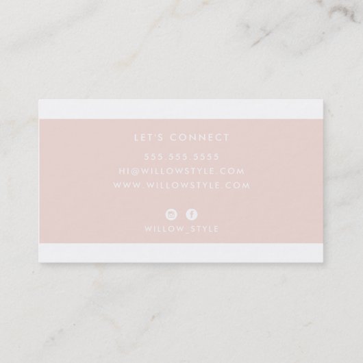 MODERN MINIMAL elegante effen schone blush roze Visitekaartje (Achterkant)