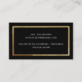 MODERN MINIMAL elegante gouden rand zwart ivoor Visitekaartje (Achterkant)