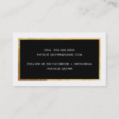 MODERN MINIMAL elegante gouden rand zwart-wit Visitekaartje (Achterkant)