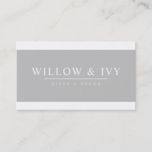 MODERN MINIMAL elegante strip eenvoudig bord grijs Visitekaartje
