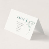 Modern Minimal Emerald Ivory Wedding Place Cards Kaart (Voorkant)