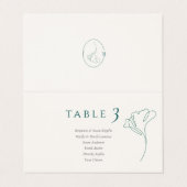 Modern Minimal Emerald Ivory Wedding Place Cards Kaart (Buitenkant ongevouwen)
