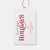 MODERN Minimal Feestelijk Rood Goud Gelukkigste fe Cadeaulabel (Voorkant)