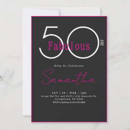 Modern Minimal Fifty and Fabulous 50th Birthday Kaart