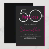 Modern Minimal Fifty and Fabulous 50th Birthday Kaart (Voorkant / Achterkant)