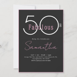 Modern Minimal Fifty and Fabulous 50th Birthday Kaart
