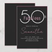 Modern Minimal Fifty and Fabulous 50th Birthday Kaart (Voorkant / Achterkant)