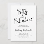 Modern Minimal Fifty and Fabulous 50th Birthday Kaart (Voorkant)