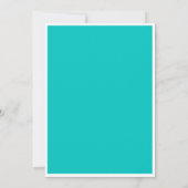 Modern Minimal Fifty Fabulous Bright Aqua Birthday Kaart (Achterkant)