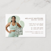 Modern Minimal Fitness Boxing Trainer Photo QR Visitekaartje (Achterkant)