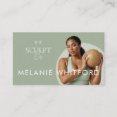 Modern Minimal Fitness Personal Trainer Photo QR Visitekaartje (Voorkant)