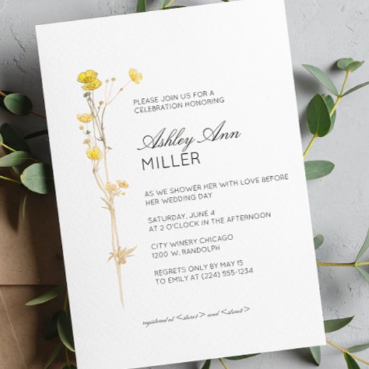 Modern Minimal Floral Detail bruiloft Vrijgezellen Kaart