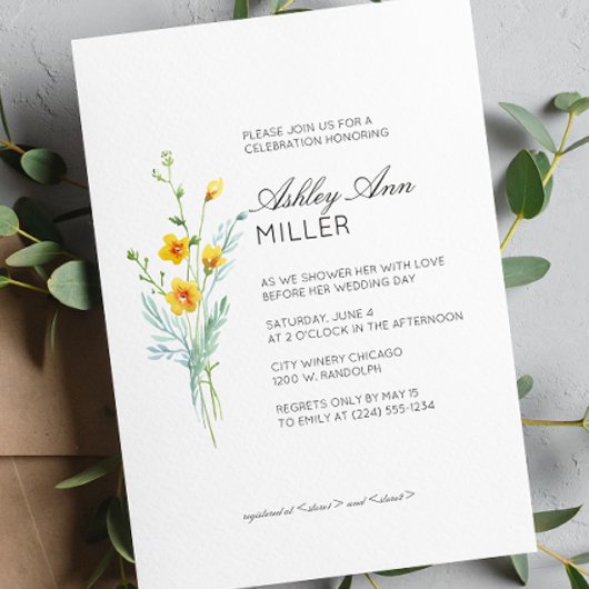 Modern Minimal Floral Detail bruiloft Vrijgezellen Kaart