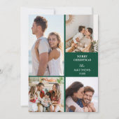 Modern Minimal Four Photo Collage Christmas Feestdagenkaart (Voorkant)