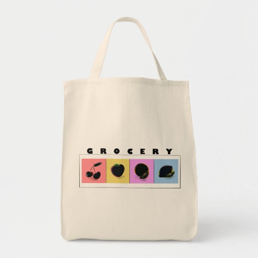 Modern Minimal Fruits Illustration Tote Bag (Voorkant)