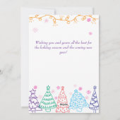 Modern Minimal Fun 3 Photo Doodle Christmas Feestdagenkaart (Achterkant)