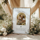 Modern Minimal Fun Fact Trouwfoto Tafelnummer