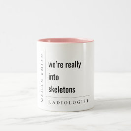 Modern Minimal Funny Motivatie Radioloog Gift Tweekleurige Koffiemok