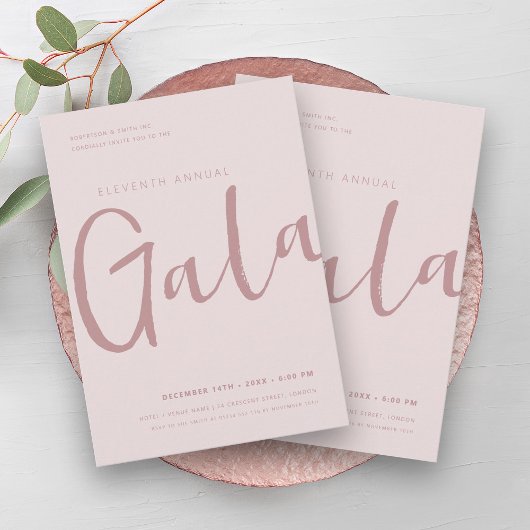 Modern Minimal GALA Bedrijf Blush Roze Kaart
