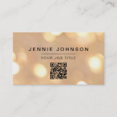 Modern Minimal Gold Bokeh QR CODE Visitekaartje (Voorkant)