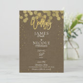 Modern Minimal Gold Confetti Folie Foto Bruiloft Kaart (Staand voorkant)