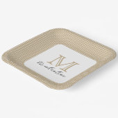 Modern Minimal Gold Elegant Monogram Papieren Bordje (Gebogen)