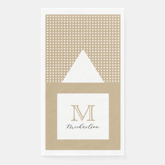Modern Minimal Gold Elegant Monogram Servet (Voorkant)