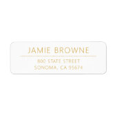 Modern Minimal Gold op wit retouradres Etiket (Voorkant)