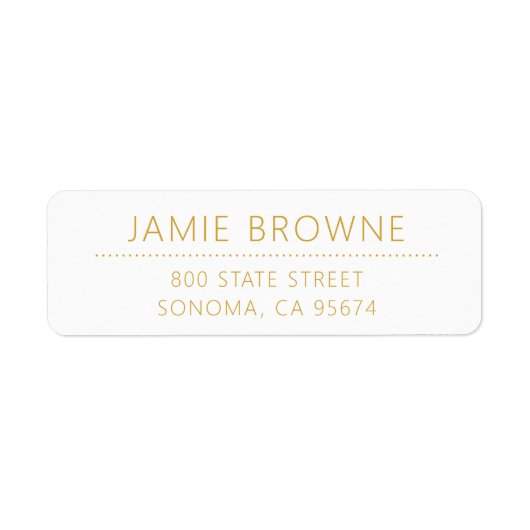 Modern Minimal Gold op wit retouradres Etiket (Voorkant)