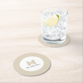 Modern Minimal Gold Stripes Monogram Ronde Kartonnen Onderzetter (Insitu)