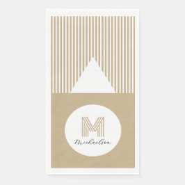Modern Minimal Gold Stripes Monogram Servet