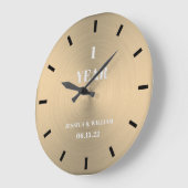 Modern Minimal Gold Wedding Jubileum Keepslag Grote Klok (Hoek)