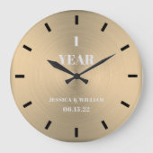 Modern Minimal Gold Wedding Jubileum Keepslag Grote Klok (Voorkant)