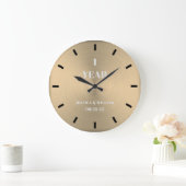 Modern Minimal Gold Wedding Jubileum Keepslag Grote Klok (Huis)