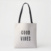 Modern Minimal Good Vibes Summer Festival Tote Bag (Voorkant)