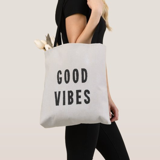 Modern Minimal Good Vibes Summer Festival Tote Bag (Dichtbij)