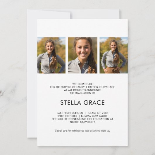Modern Minimal Graduation Aankondiging (Achterkant)