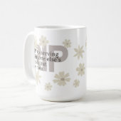 Modern Minimal Gray Custom Floral Wellness  Koffiemok (Voorkant links)