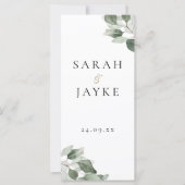 Modern Minimal Green Leaf Wedding Ceremony Program (Voorkant)
