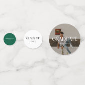 Modern Minimal Green Photo Graduation Party Confetti (Voorkanten)