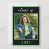 Modern Minimal Green Script Graduation Party Kaart (Achterkant)