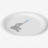 Modern Minimal Grey Elephant Shower Party Borden Papieren Bordje (Gekanteld)
