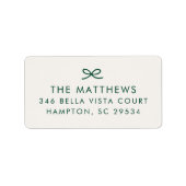 Modern Minimal Hand Drawn Bow Return Address Etiket (Voorkant)