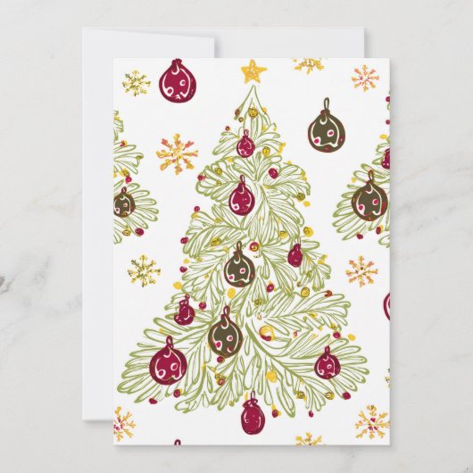 Modern minimal hand drawn Christmas New year card Feestdagenkaart (Voorkant)