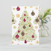 Modern minimal hand drawn Christmas New year card Feestdagenkaart (Staand voorkant)