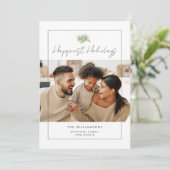 Modern Minimal Happy Family Photo Feestdagenkaart (Staand voorkant)