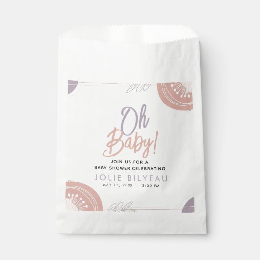 Modern Minimal Heart Boho Baby shower Bedankzakje (Voorkant)